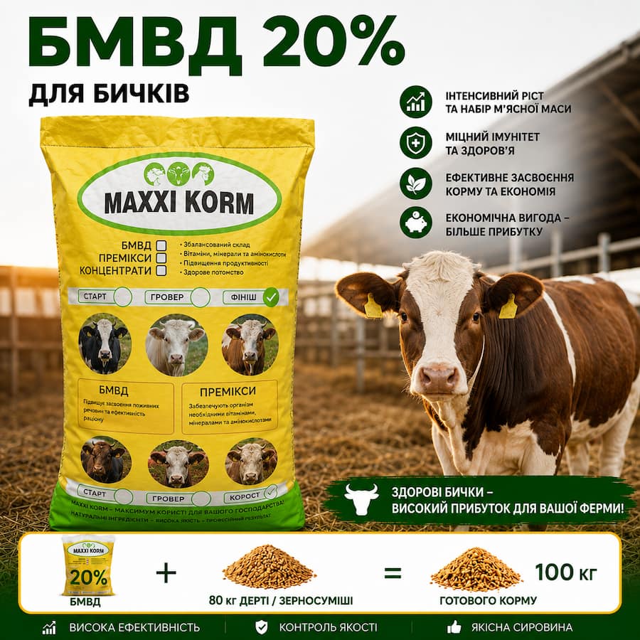 бмвд бички БМВД 20% для бичків від 2 місяців