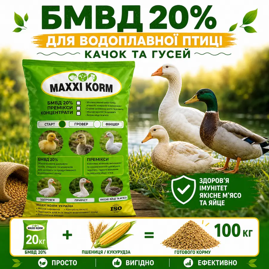 БМВД для водоплавної БМВД 20% для качок, гусей